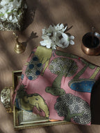 Stunning Pink Pen Kalamkari Pure Silk Dupatta - Perfect Accessory! - Luxurion World