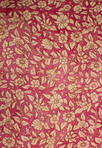 Pink Pen Kalamkari Pure Silk Fabric ( 1 Mtr ) - Luxurion World