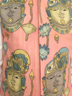 Pink Pen Kalamkari Pure Silk Nehru Jacket - Luxurion World