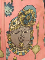 Pink Pen Kalamkari Pure Silk Nehru Jacket - Luxurion World