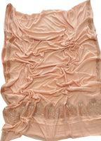 Pink Plain Embroidered Kashmiri Tila Work Crepe Saree - Luxurion World