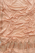 Pink Plain Embroidered Kashmiri Tila Work Crepe Saree - Luxurion World
