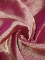 Pink Plain Handloom Banarasi Tissue Silk Fabric ( 1 Mtr ) - Luxurion World