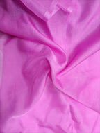 Pink Plain Organza Silk Fabric (1 Mtr) - Luxurion World