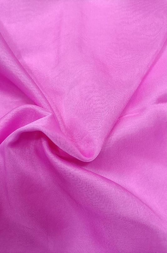 Pink Plain Organza Silk Fabric (1 Mtr)