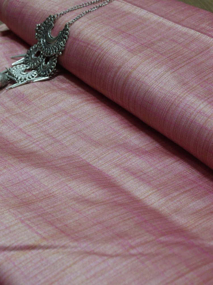 Pink Plain Pure Linen Silk Fabric ( 1 Mtr ) - Luxurion World