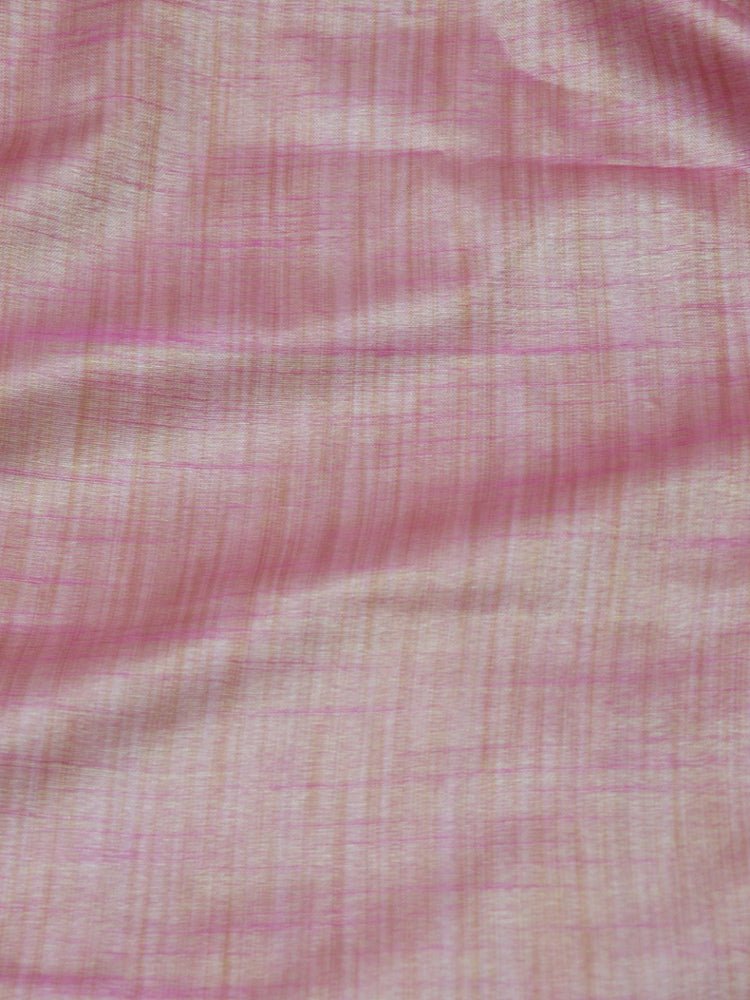 Pink Plain Pure Linen Silk Fabric ( 1 Mtr )