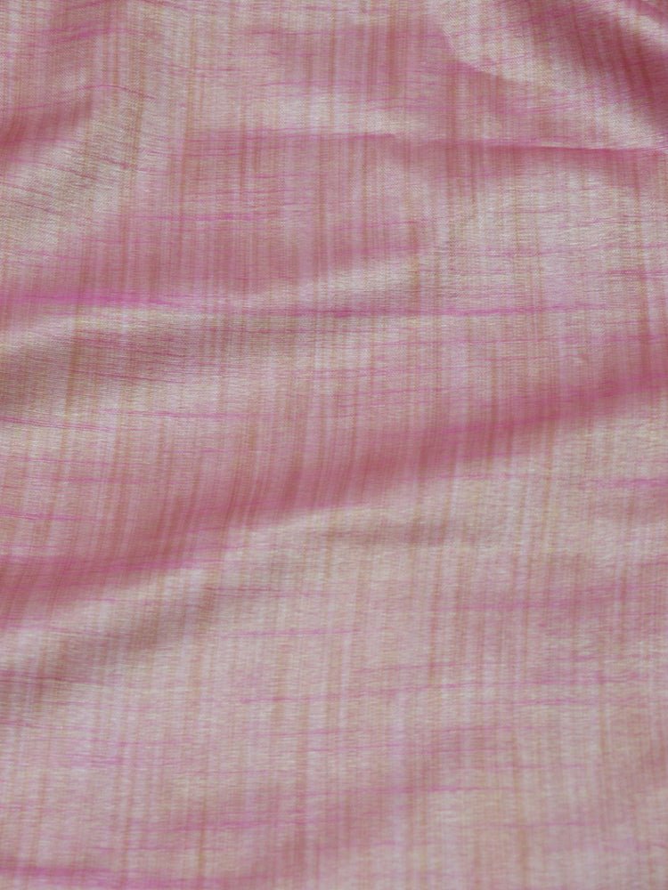 Pink Plain Pure Linen Silk Fabric ( 1 Mtr ) - Luxurion World