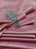 Pink Plain Pure Linen Silk Fabric ( 1 Mtr ) - Luxurion World
