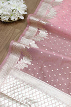 Stunning Pink Banarasi Organza Dupatta - Perfect for any Occasion - Luxurion World