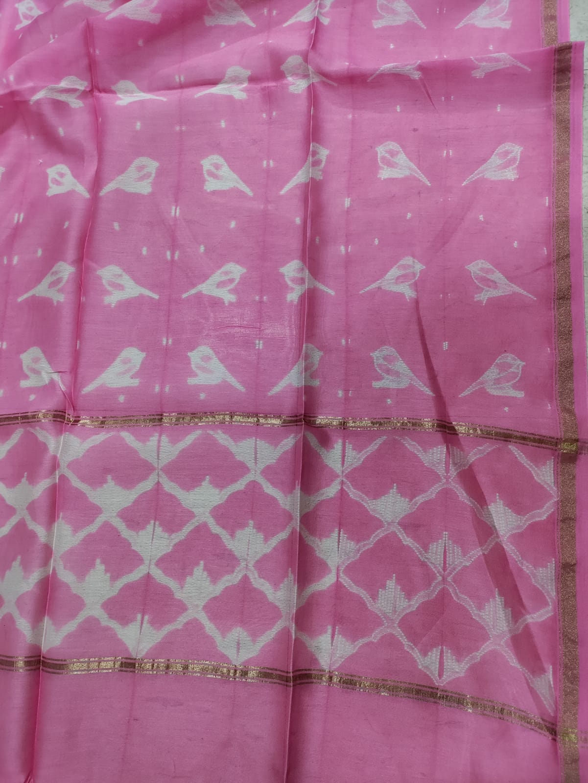 Pink Shibori Cotton Silk Dupatta - Luxurion World