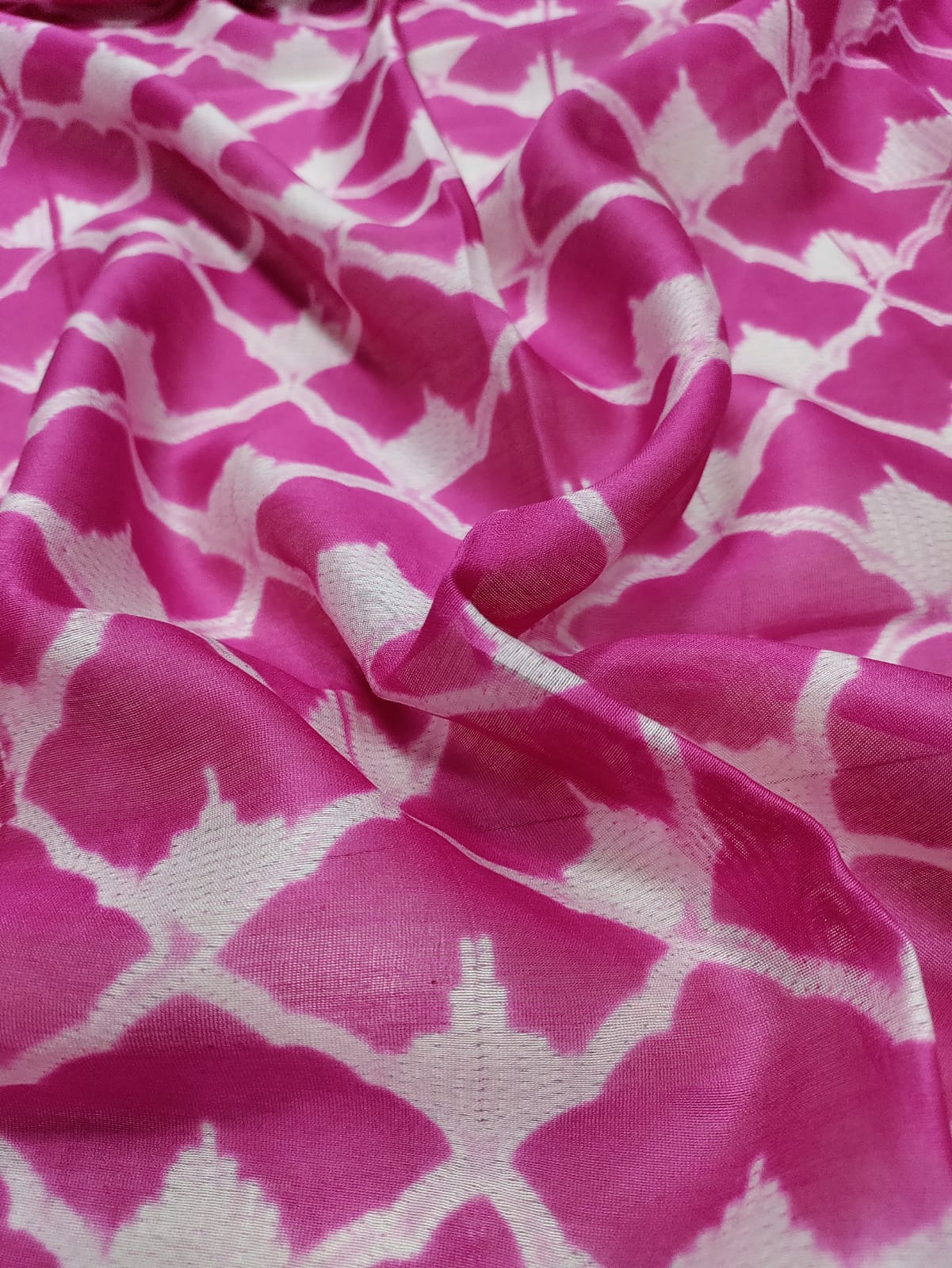 Pink Shibori Cotton Silk Dupatta - Luxurion World