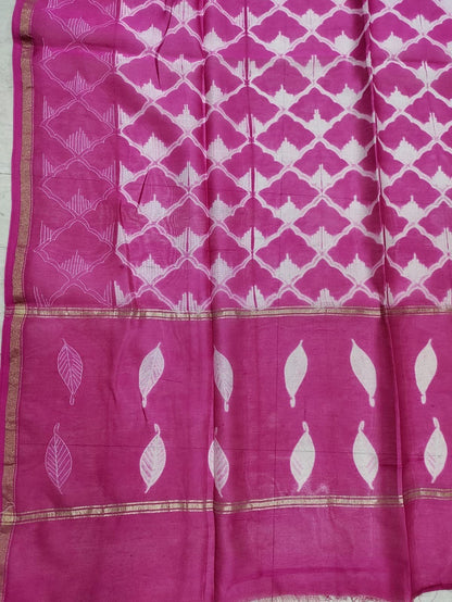 Pink Shibori Cotton Silk Dupatta - Luxurion World