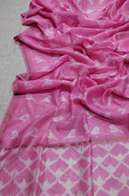 Pink Shibori Cotton Silk Dupatta - Luxurion World