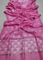 Pink Shibori Cotton Silk Dupatta - Luxurion World