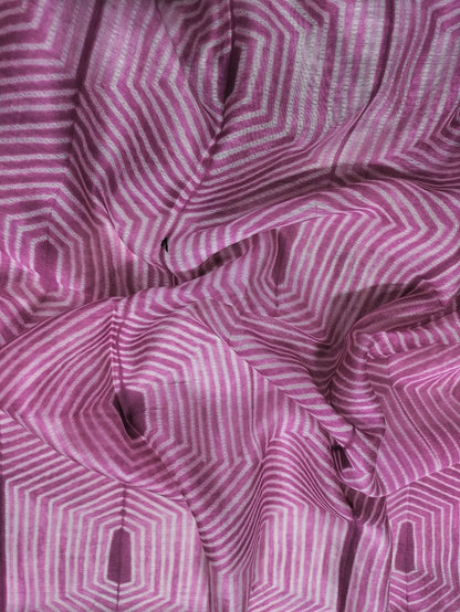 Pink Shibori Cotton Silk Fabric ( 2.5 Mtrs ) - Luxurion World