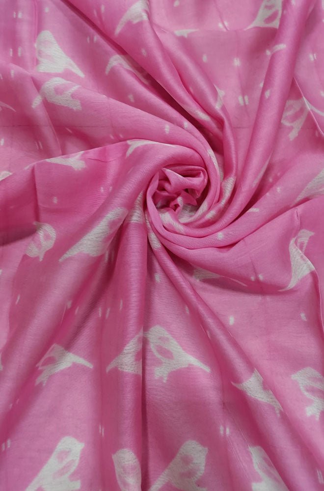 Pink Shibori Cotton Silk Fabric ( 2.5 Mtrs ) - Luxurion World