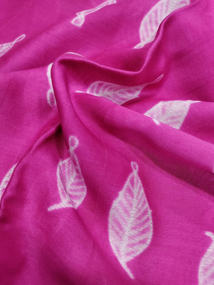 Pink Shibori Cotton Silk Fabric ( 2.5 Mtrs )