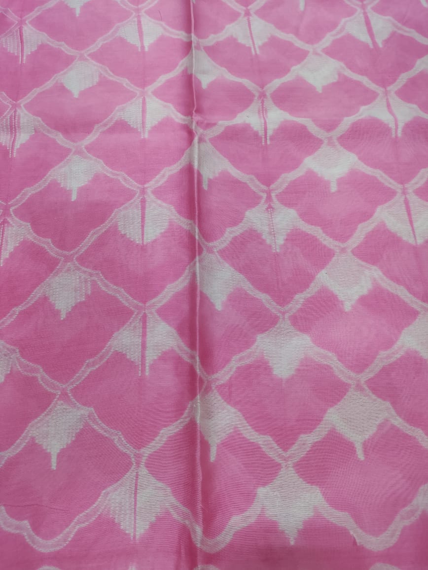Pink Shibori Cotton Silk Fabric ( 2.5 Mtrs ) - Luxurion World