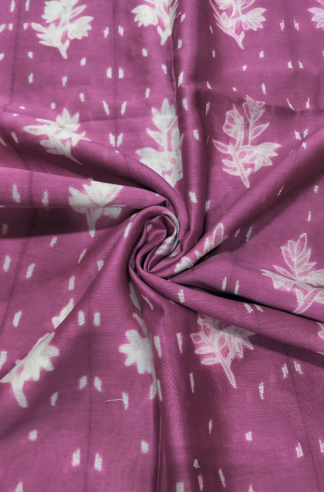 Pink Shibori Cotton Silk Fabric ( 2.5 Mtrs ) - Luxurion World