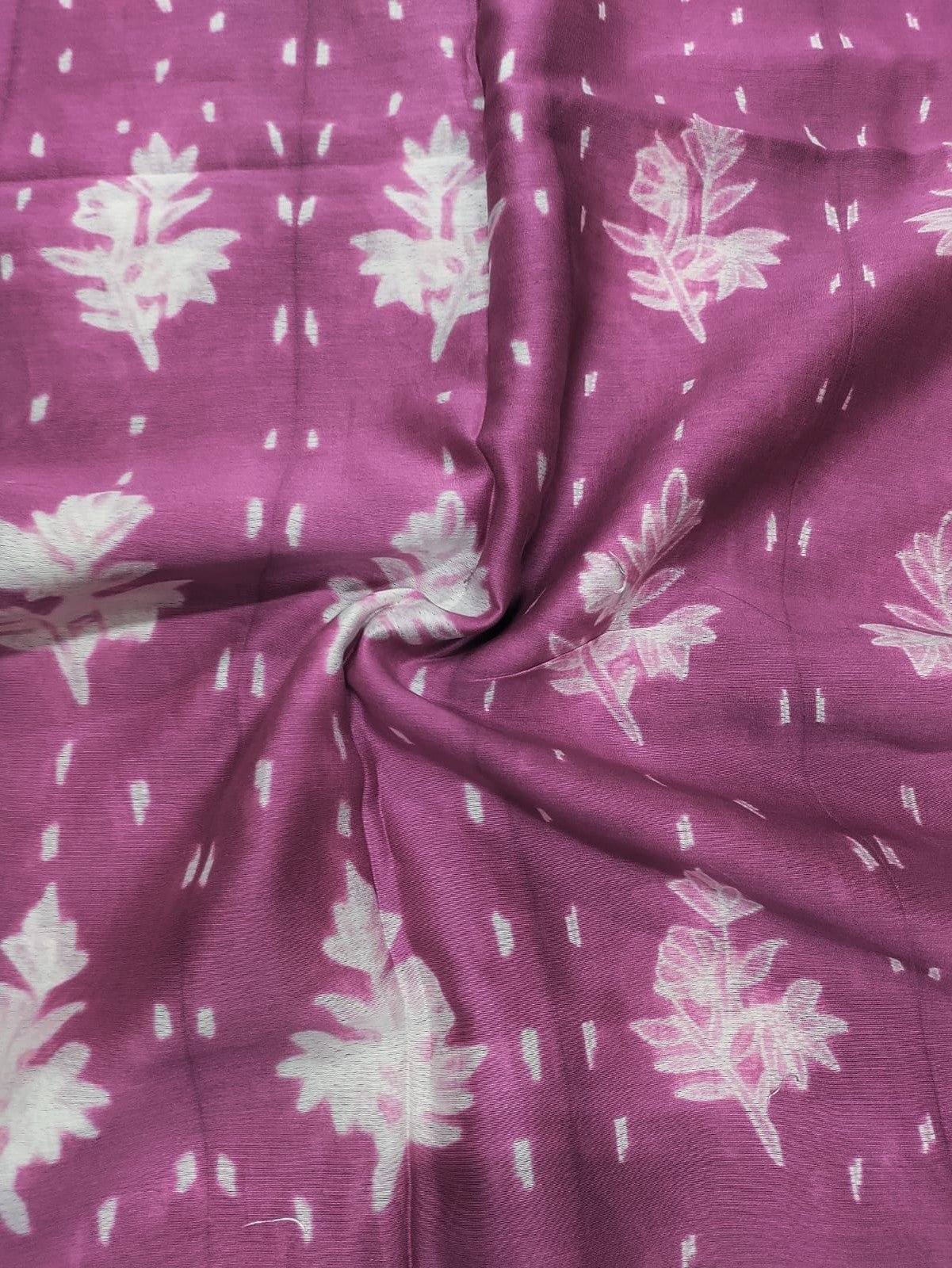 Pink Shibori Cotton Silk Fabric ( 2.5 Mtrs ) - Luxurion World
