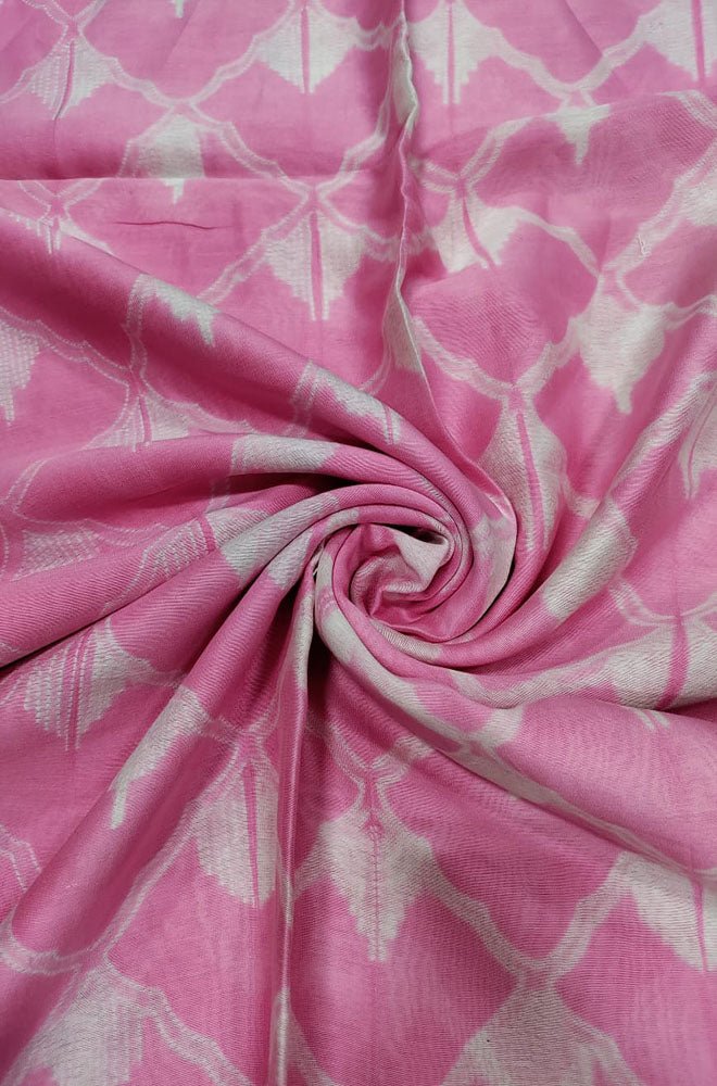 Pink Shibori Cotton Silk Fabric ( 2.5 Mtrs ) - Luxurion World
