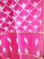Pink Shibori Cotton Silk Two Piece Unstitched Suit Set - Luxurion World