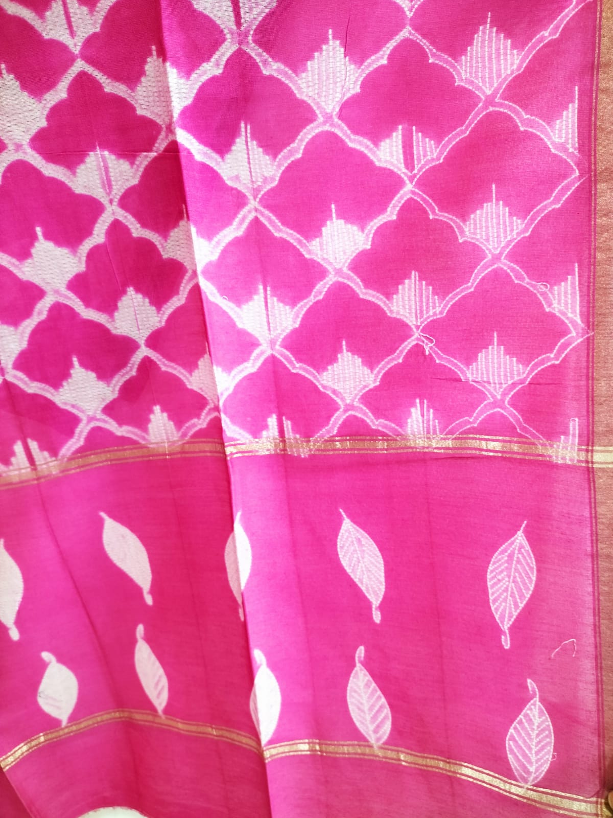 Pink Shibori Cotton Silk Two Piece Unstitched Suit Set - Luxurion World