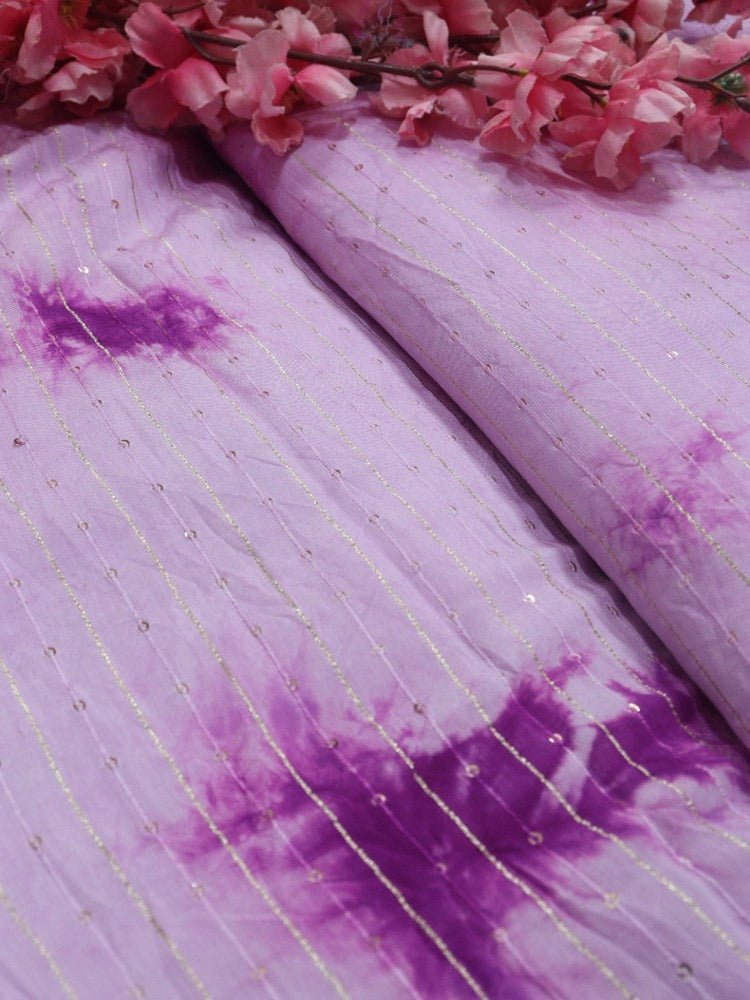 Pink Trendy Cotton Silk Tie & Dye Fabric ( 1 Mtr ) - Luxurion World