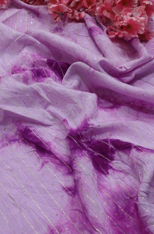 Pink Trendy Cotton Silk Tie & Dye Fabric ( 1 Mtr ) - Luxurion World