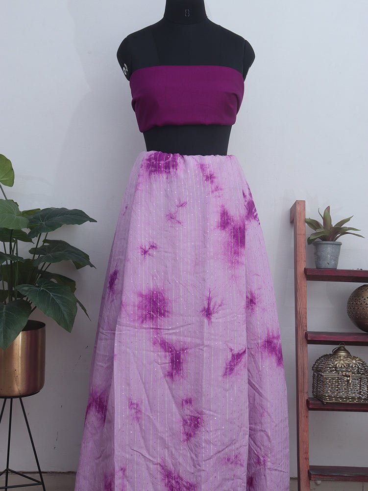 Pink Trendy Cotton Silk Tie & Dye Lehenga With Satin Silk Blouse Piece Fabric