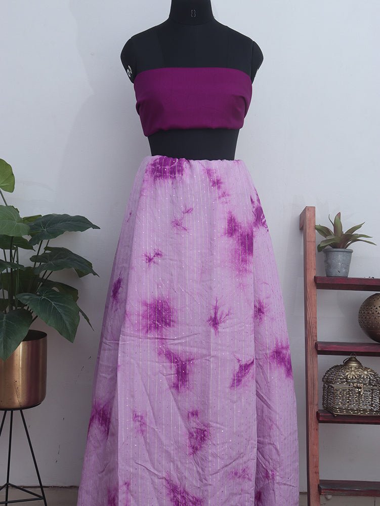 Pink Trendy Cotton Silk Tie & Dye Lehenga With Satin Silk Blouse Piece Fabric - Luxurion World