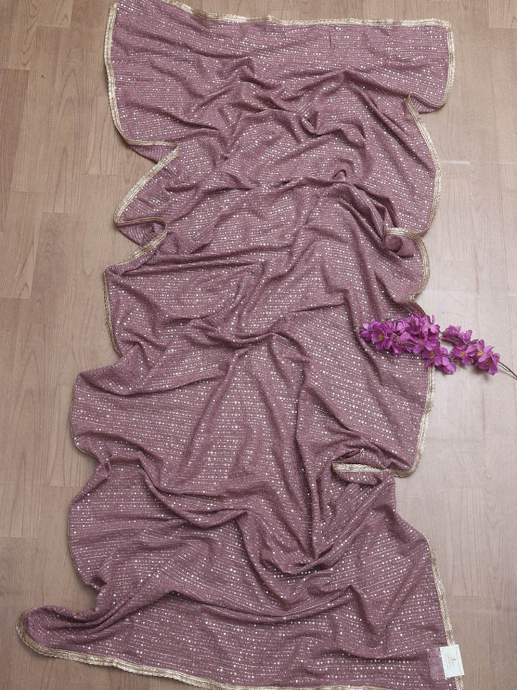 Pink Trendy Georgette Sequins Work Dupatta - Luxurion World