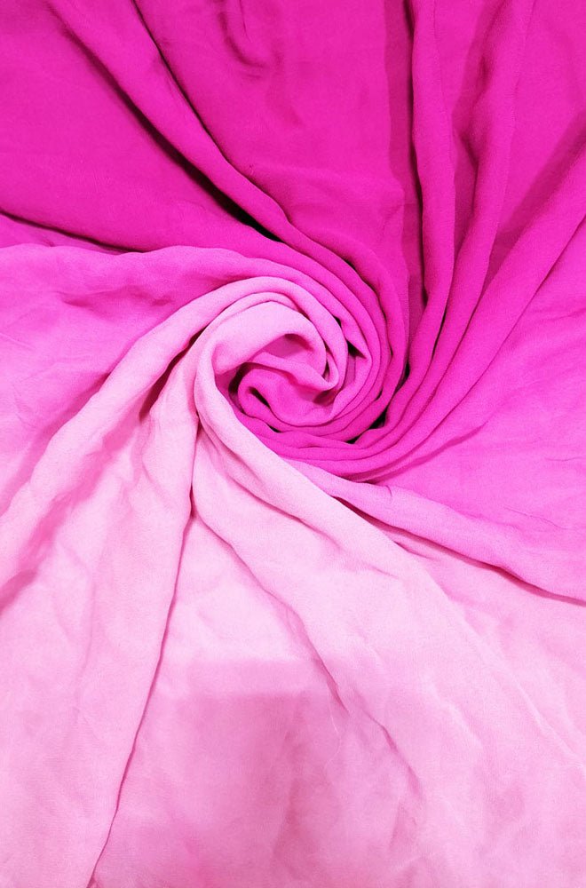 Pink Trendy Georgette Shaded Fabric  ( 1 Mtr ) - Luxurion World