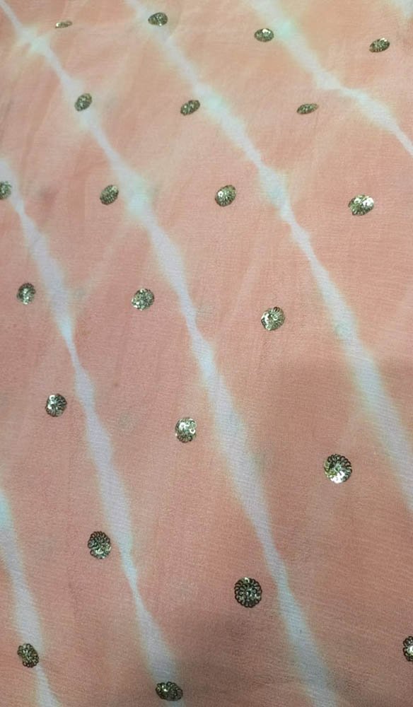 Pink Trendy Modal Silk Sequins Work Fabric (  1 Mtr ) - Luxurion World
