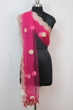 Pink Trendy Net Gota Work Dupatta - Luxurion World