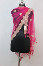 Pink Trendy Net Gota Work Dupatta - Luxurion World