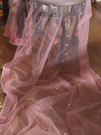 Pink Trendy Organza Mirror Work Dupatta - Luxurion World