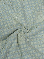 Powder Blue Embroidered Chikankari Georgette Fabric (1Mtr) - Luxurion World