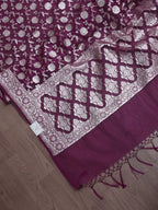 Purple Banarasi Organza Dupatta - Luxurion World