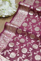 Stunning Purple Banarasi Organza Dupatta - Perfect for Any Occasion! - Luxurion World