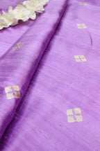 Purple Banarasi Pure Raw Silk Booti Design Fabric ( 1 Mtr ) - Luxurion World