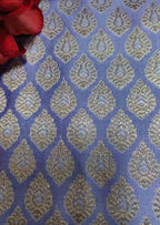 Purple Banarasi Silk Fabric (  1 Mtr ) - Luxurion World