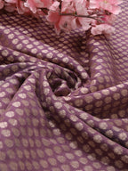 Purple Banarasi Silk Fabric ( 1 Mtr ) - Luxurion World