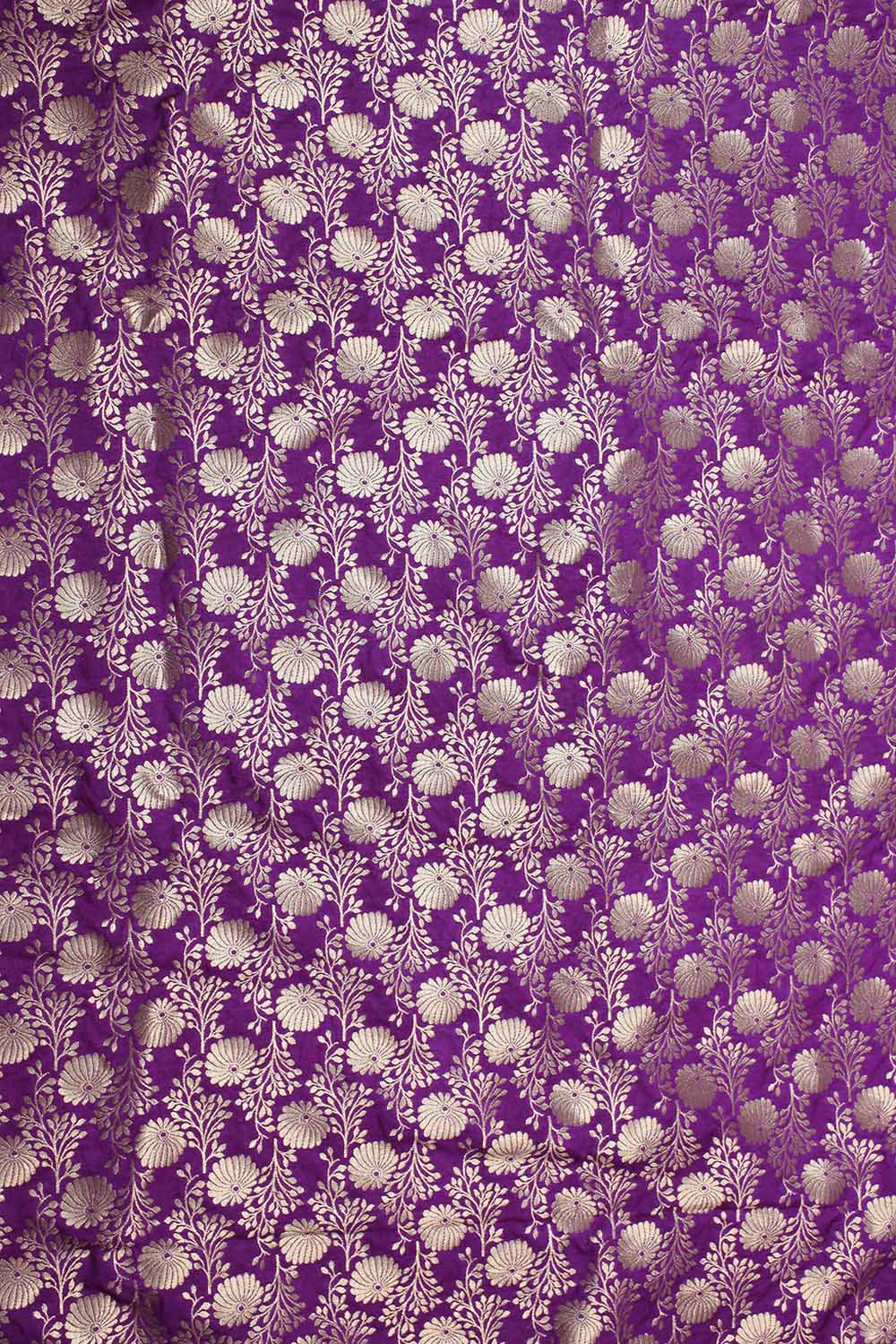 Purple Banarasi Silk Fabric (0.5 Mtr ) - Luxurion World