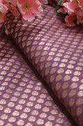 Purple Banarasi Silk Fabric ( 1 Mtr ) - Luxurion World