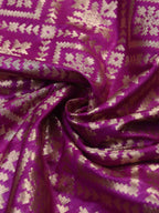 Purple Banarasi Silk Fabric ( 1 Mtr ) - Luxurion World