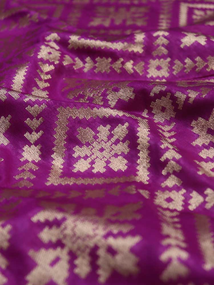 Purple Banarasi Silk Fabric ( 1 Mtr )