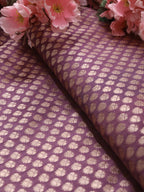 Purple Banarasi Silk Fabric ( 1 Mtr ) - Luxurion World