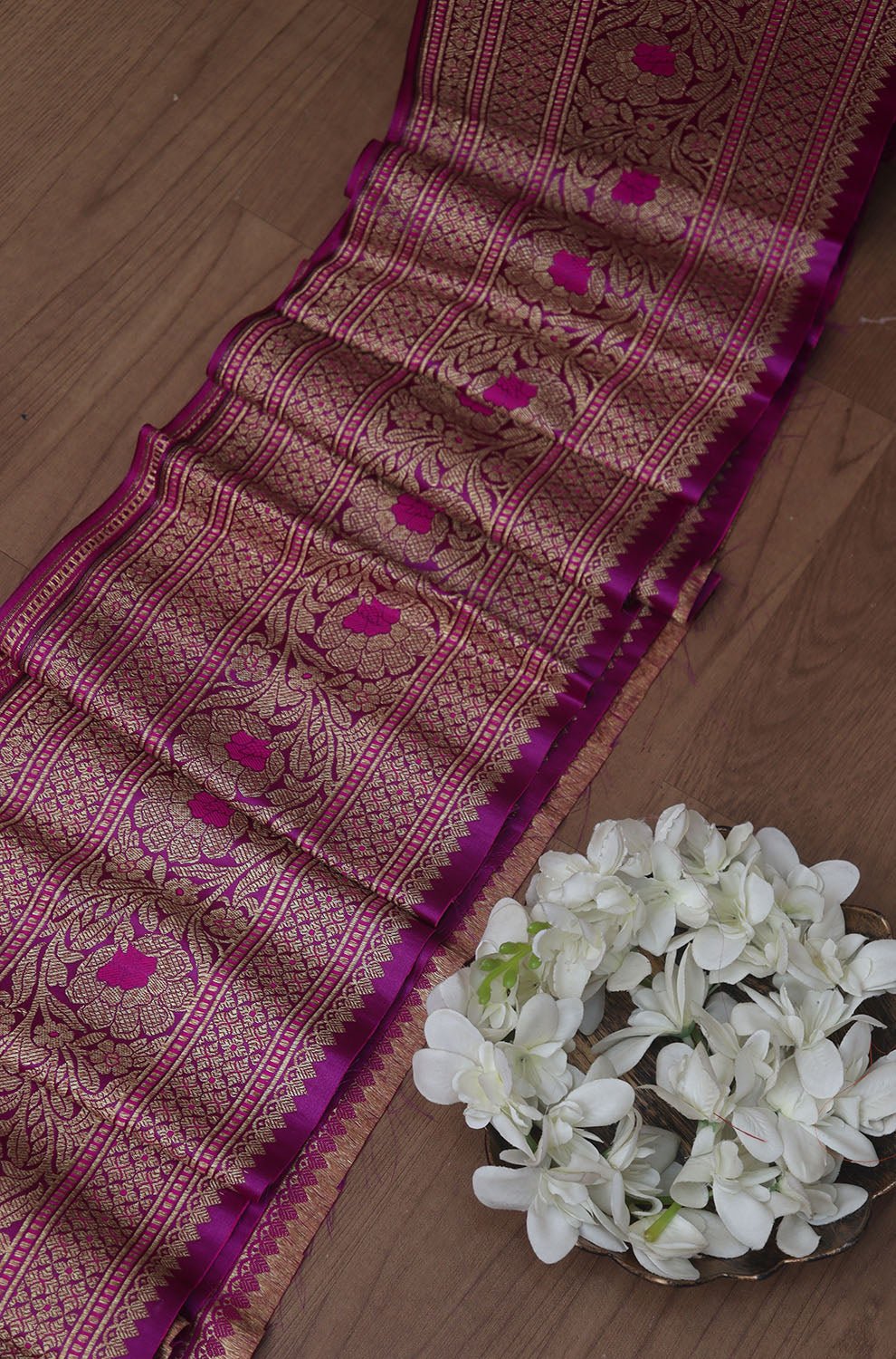 Purple Banarasi Silk Meenakari Lace ( 1 Mtr ) - Luxurion World